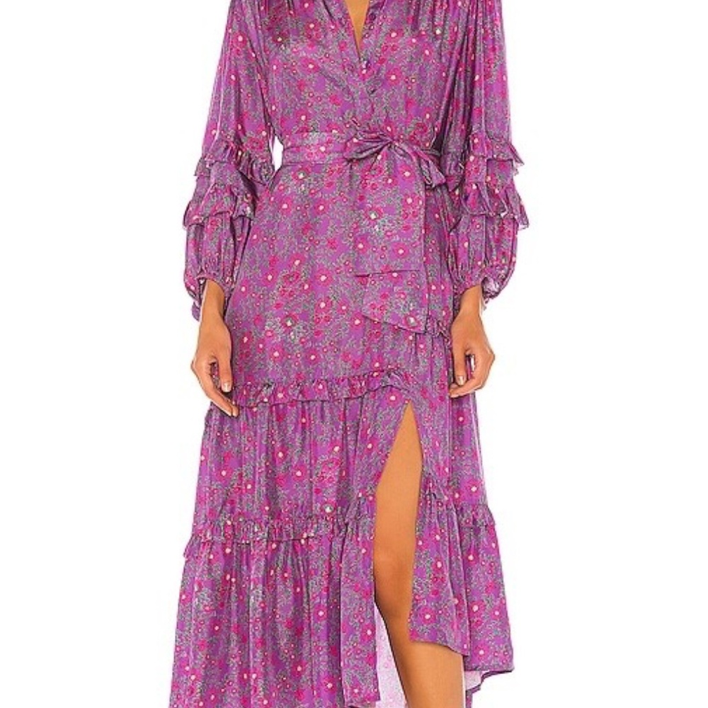 Apiece Apart Grazia Flamenca Silk  Dress in Plum Potpourri Size 0